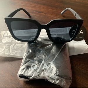 Quay Australia Genesis Black/Smoke Sunglasses with Bold Frame + Protective Case